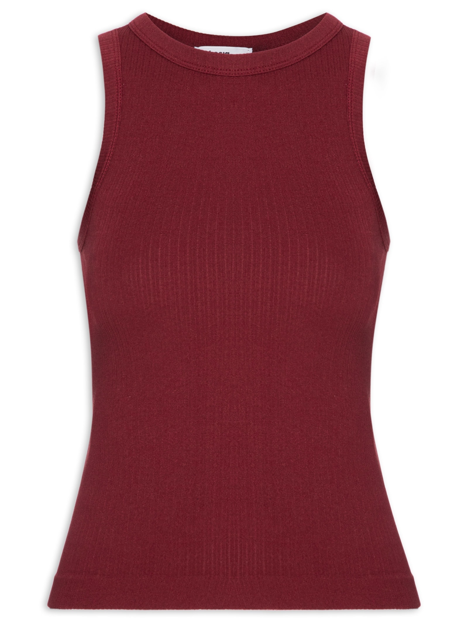 Regata Feminina Poliamida Canelada Vermelho Basiq