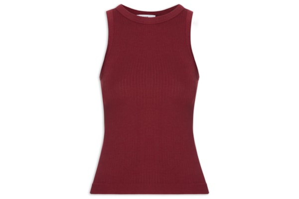 Regata Feminina Poliamida Canelada - Vermelho
