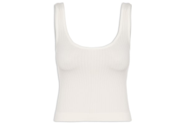 Regata Feminina Poliamida Decote Em U - Off White