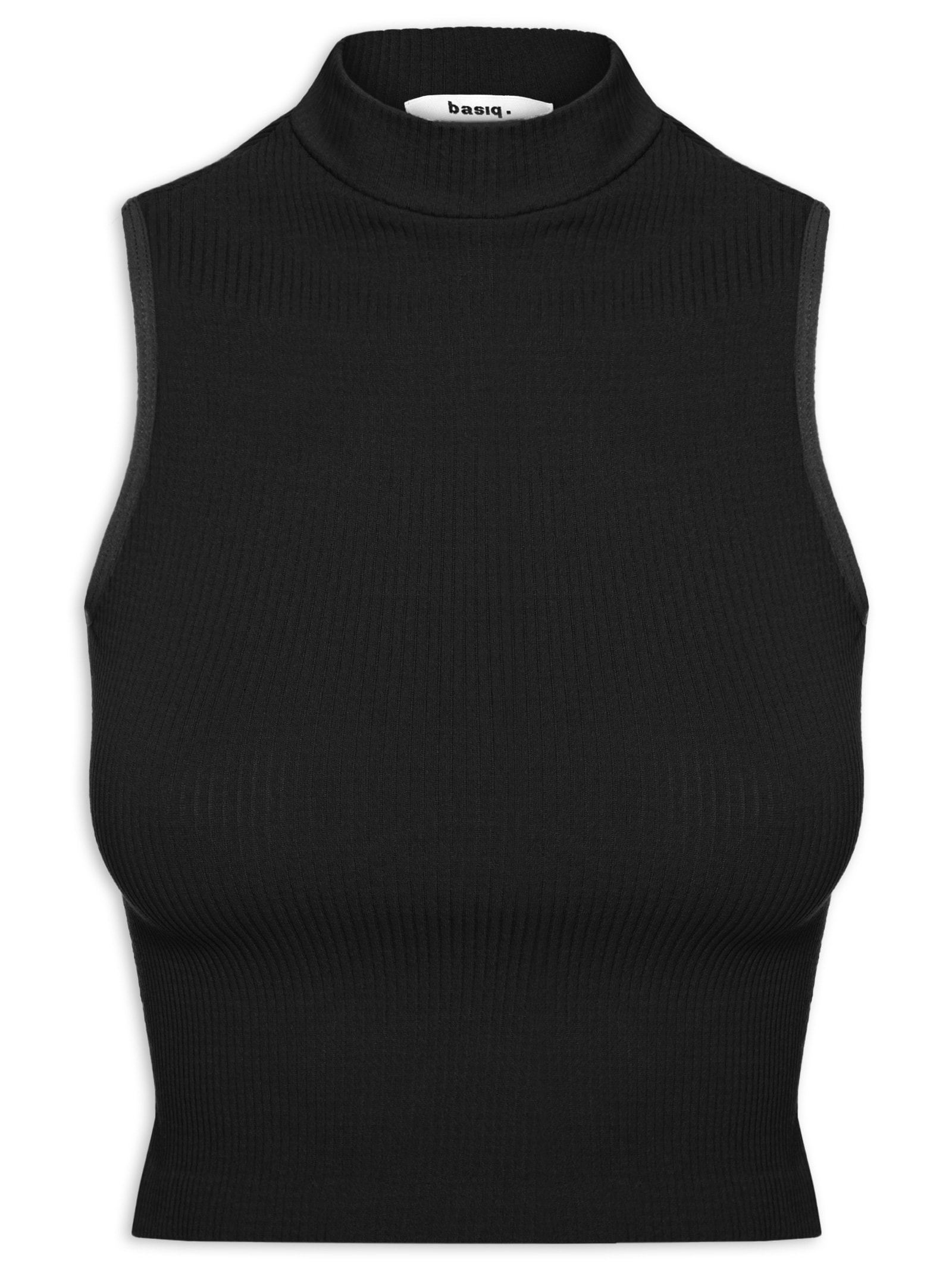 Regata Feminina Poliamida Gola Alta Preto Basiq