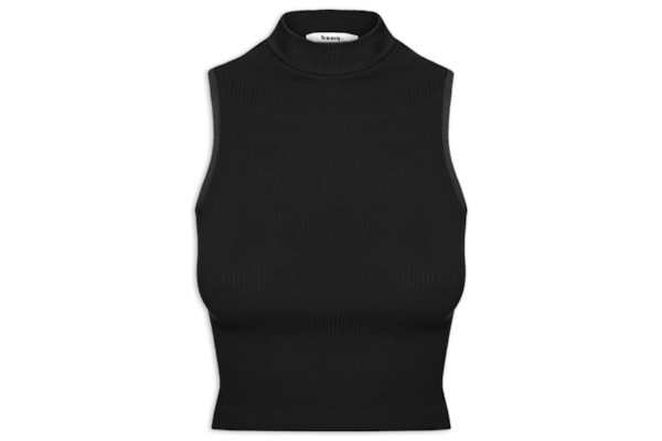 Regata Feminina Poliamida Gola Alta - Preto