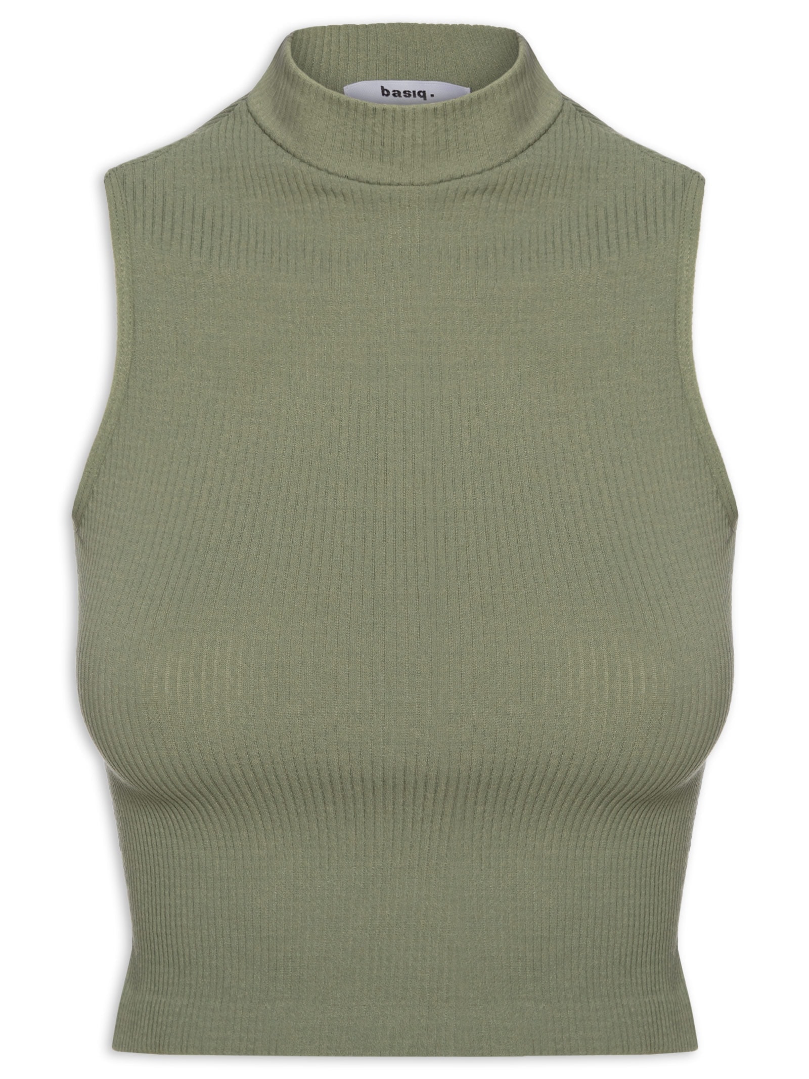 Regata Feminina Poliamida Gola Alta Verde Basiq