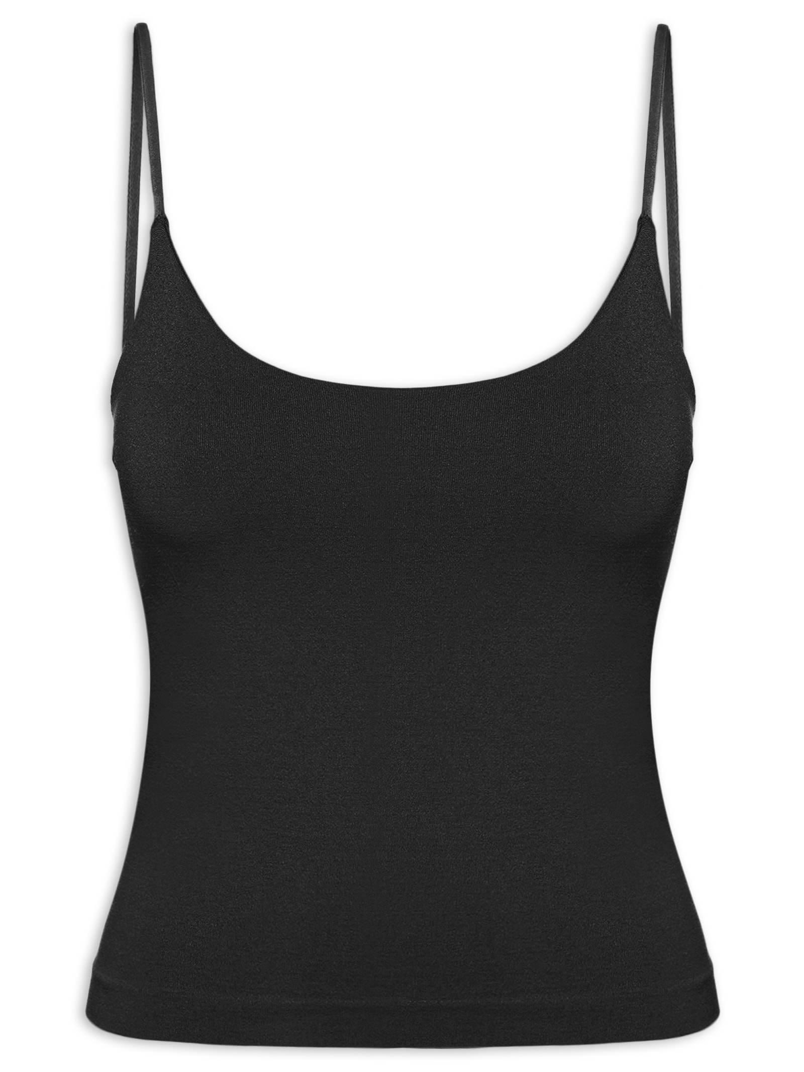 Regata Feminina Poliamida Preto Basiq