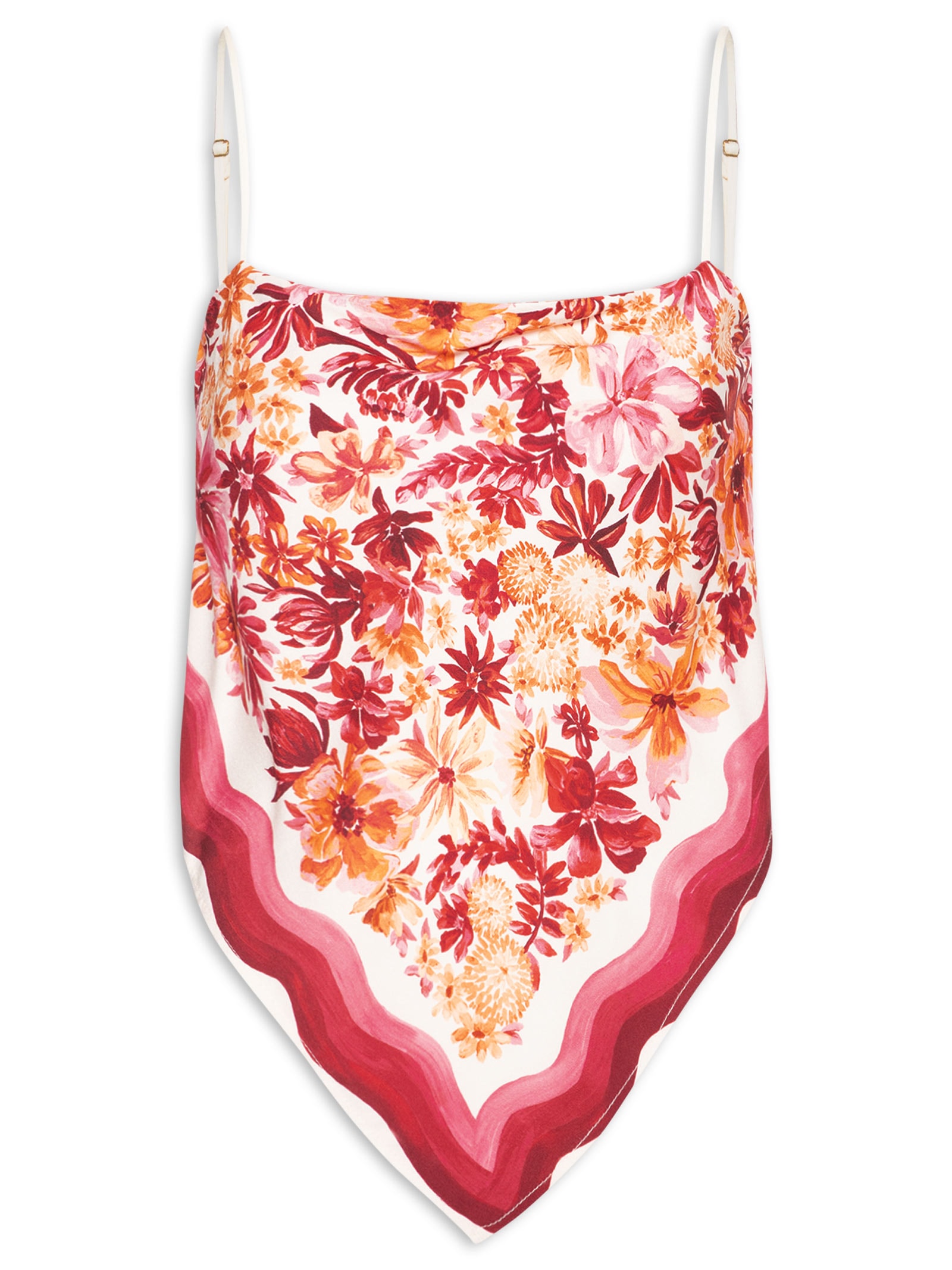 Regata Feminina Ponta Lenço Floraline Vermelho Farm