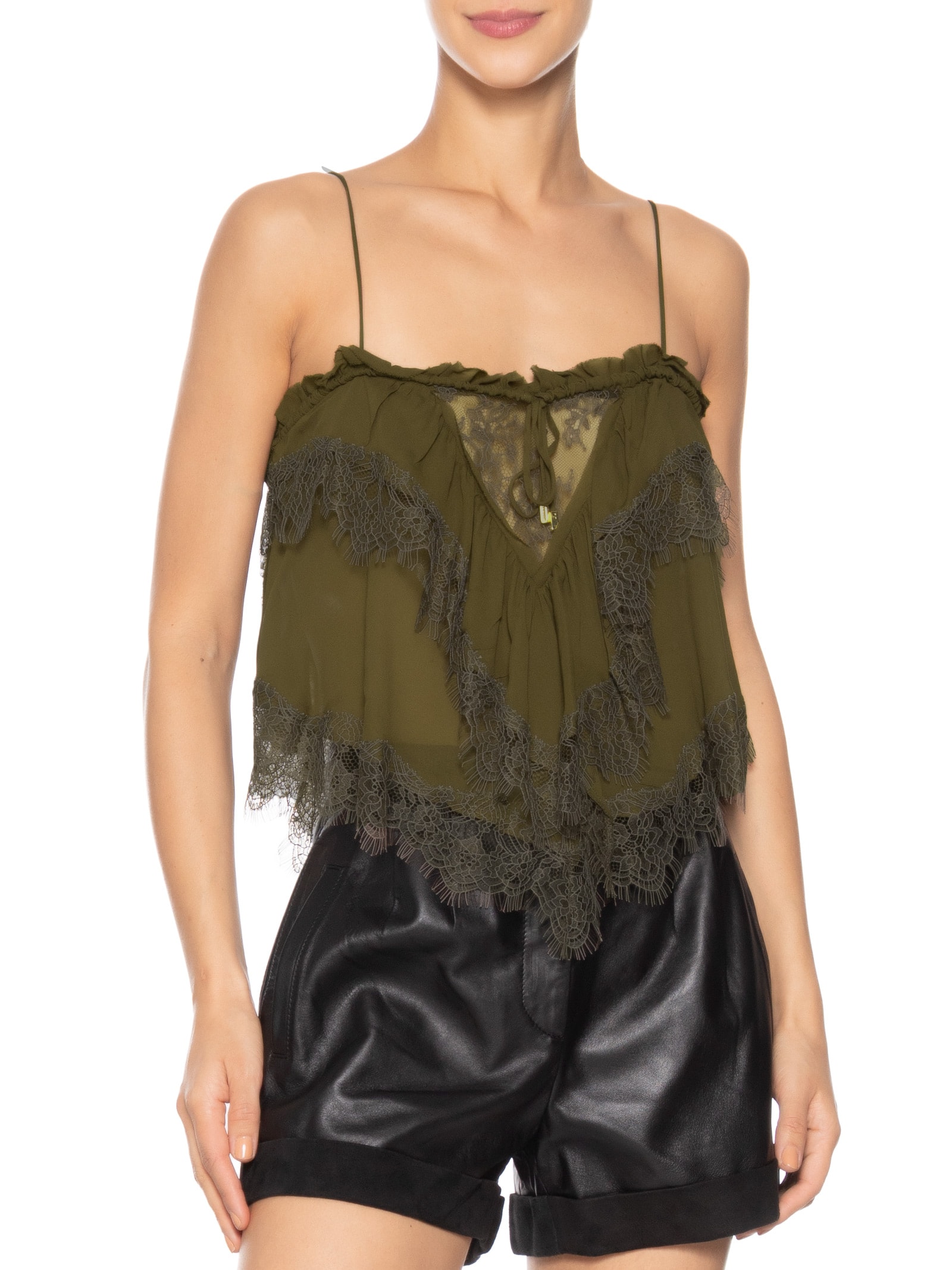 Regata Feminina Pontas Renda Verde Animale