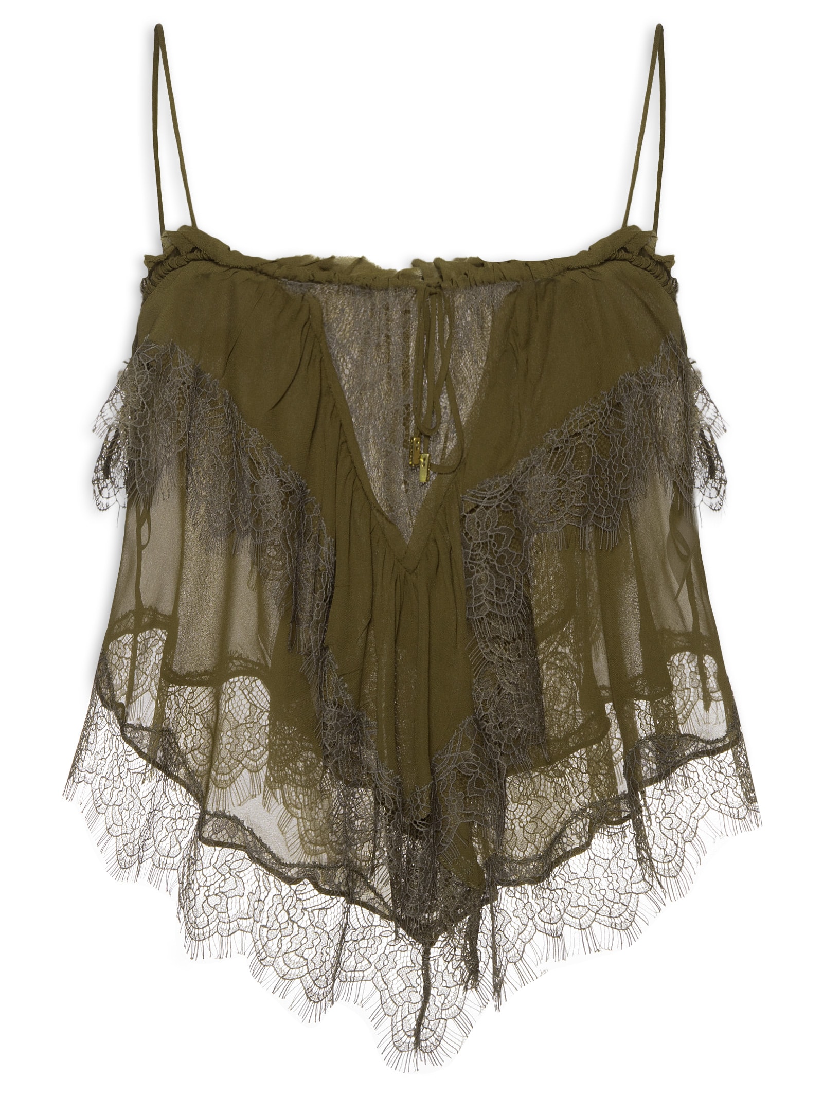 Regata Feminina Pontas Renda Verde Animale