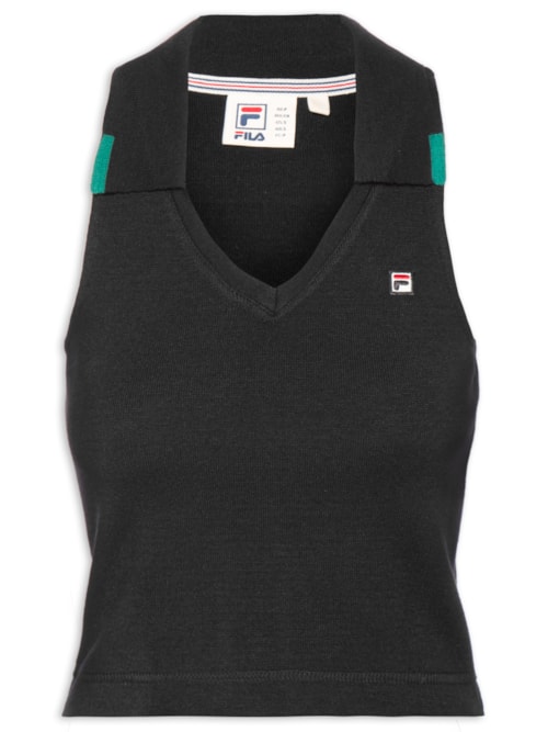 Regata Feminina Regular Tricot Em Sport Club – Preto