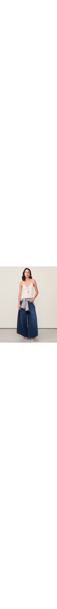Regata Feminina Renda Meia Malha De Tricot - Branco