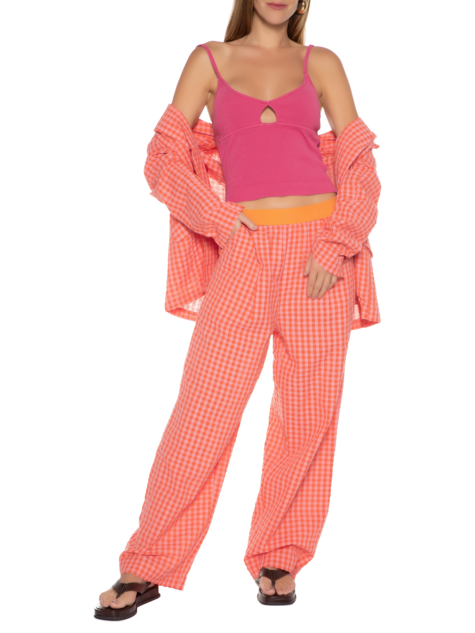 Regata Feminina Rib Abertura Decote Rosa Animale Jeans