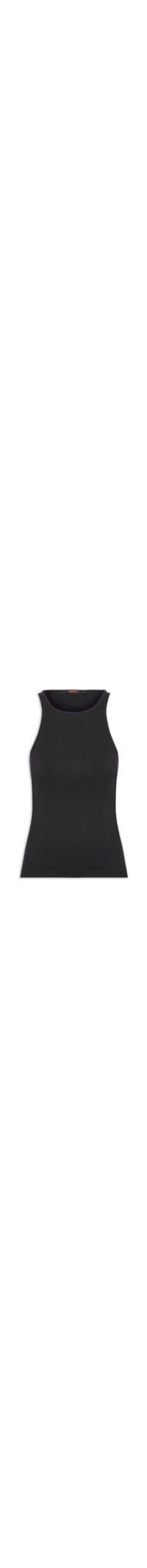 Regata Feminina Rib Basic Decote Alto - Preto