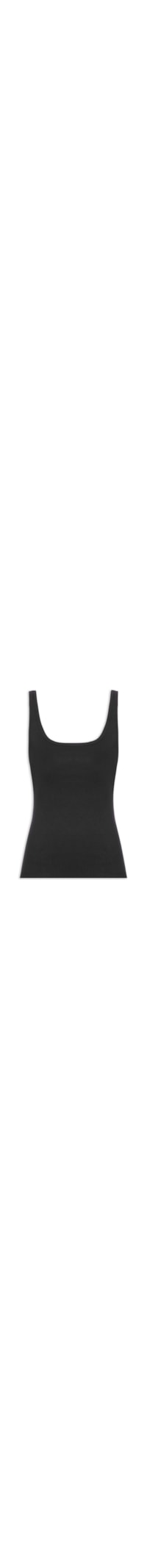 Regata Feminina Rib Basic Decote U - Preto