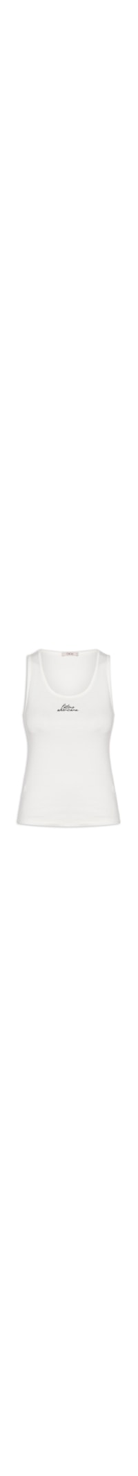 Regata Feminina Rib Bordado Latino Americana - Branco