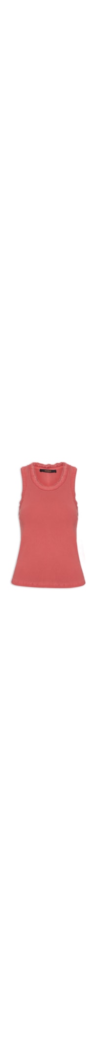 Regata Feminina Rib Com Renda - Vermelho
