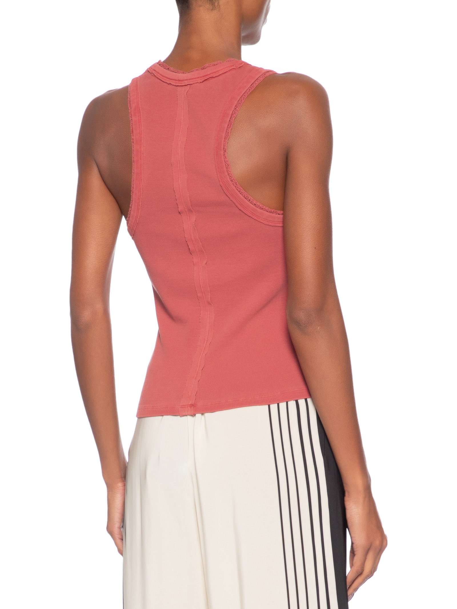Regata Feminina Rib Com Renda Vermelho Animale