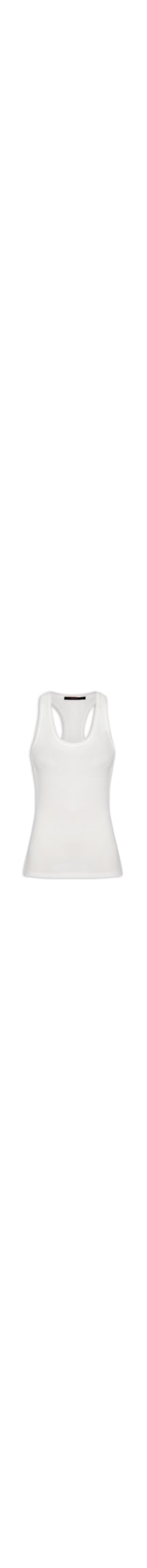 Regata Feminina Rib Detalhe Tule - Branco