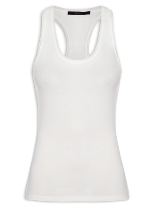 Regata Feminina Rib Detalhe Tule – Branco