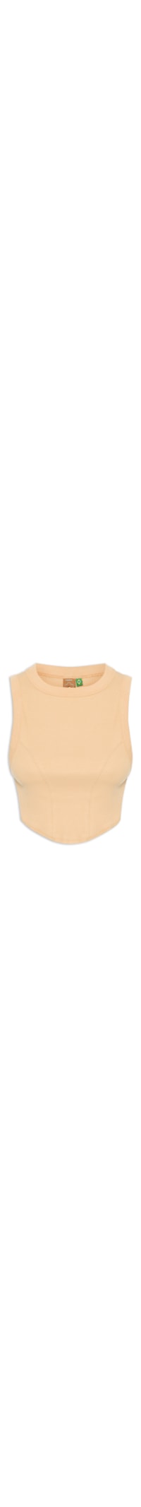 Regata Feminina Rib Pesponto Corselet - Bege