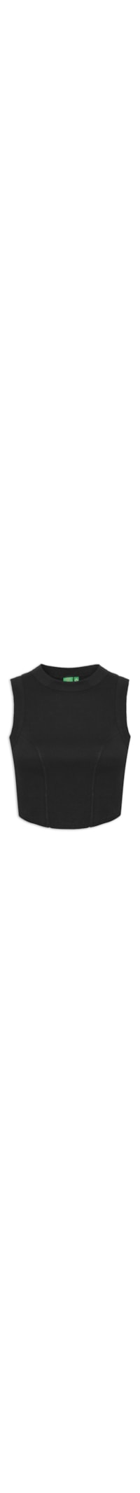 Regata Feminina Rib Pesponto Corselet - Preto
