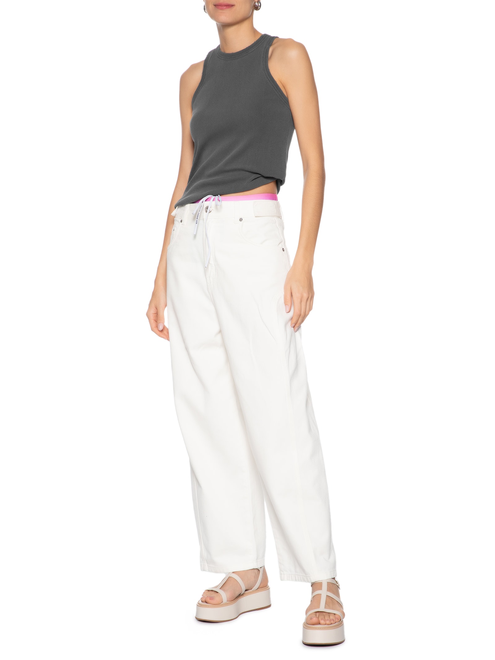 Regata Feminina Rib Puido Preto Animale Jeans