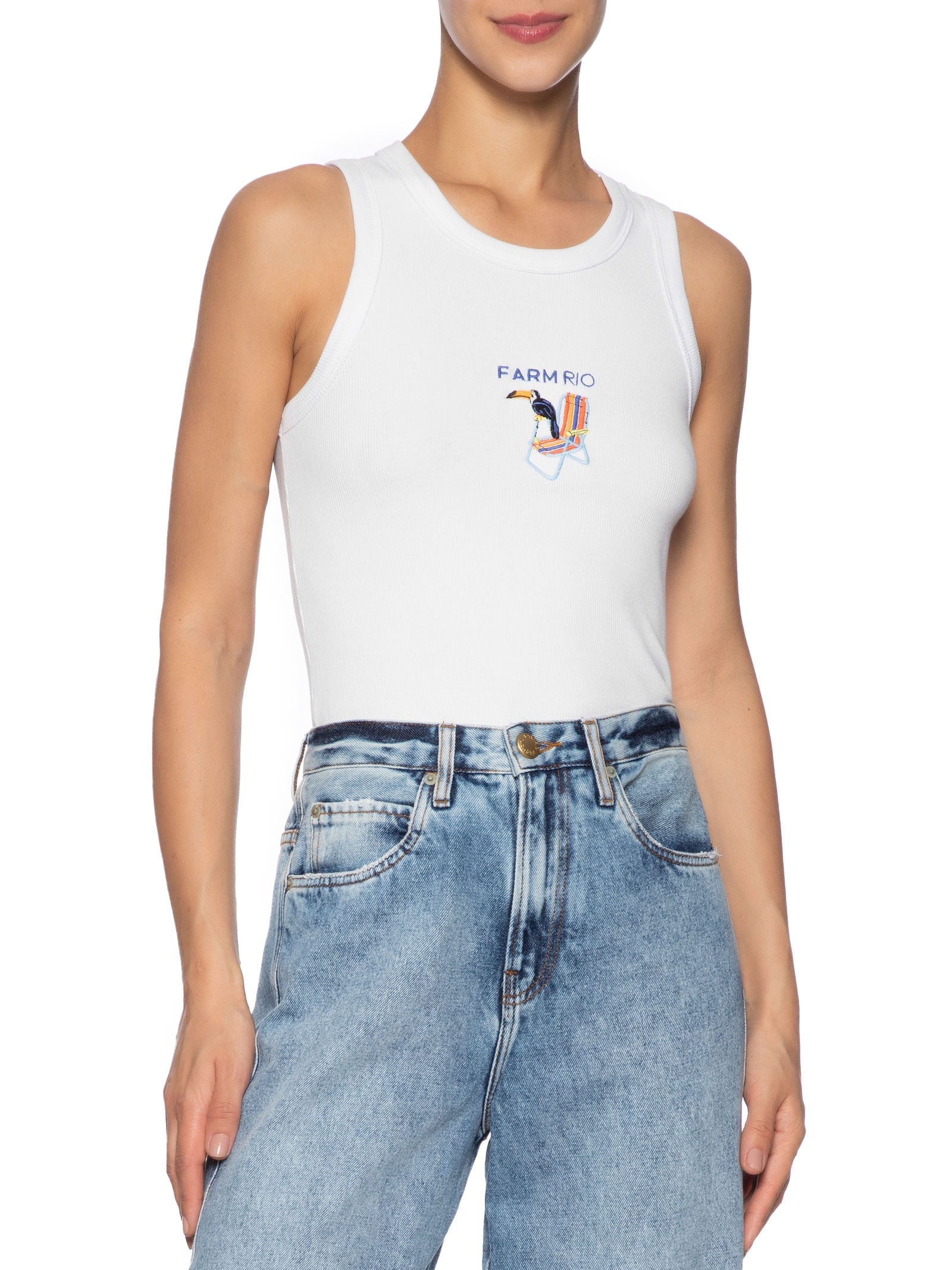 Regata Feminina Rib Tucano Branco Farm