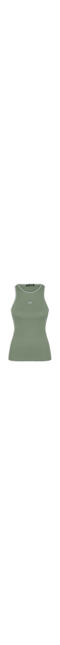 Regata Feminina Rib Vivo Contraste - Cinza
