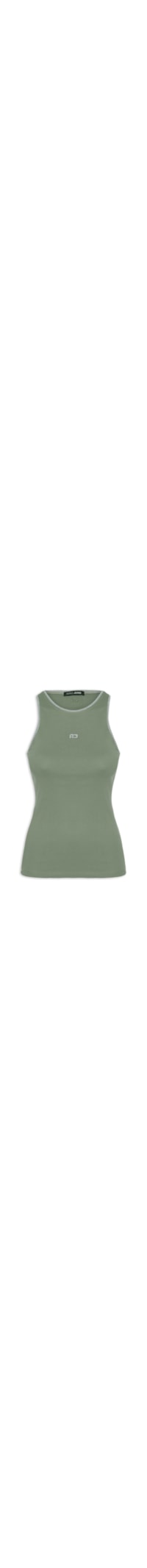 Regata Feminina Rib Vivo Contraste - Cinza
