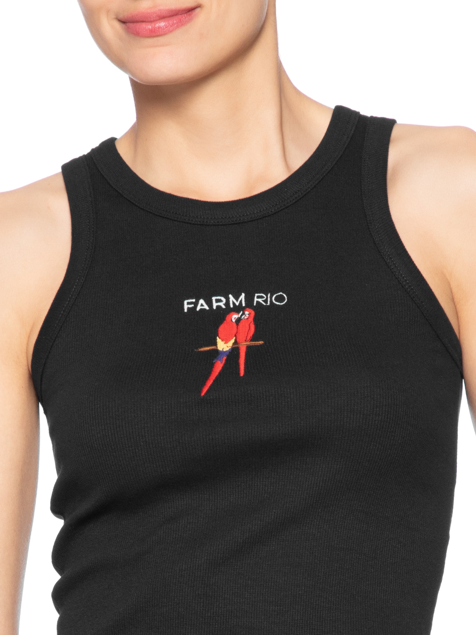 Regata Feminina Ribana Araras Preto Farm