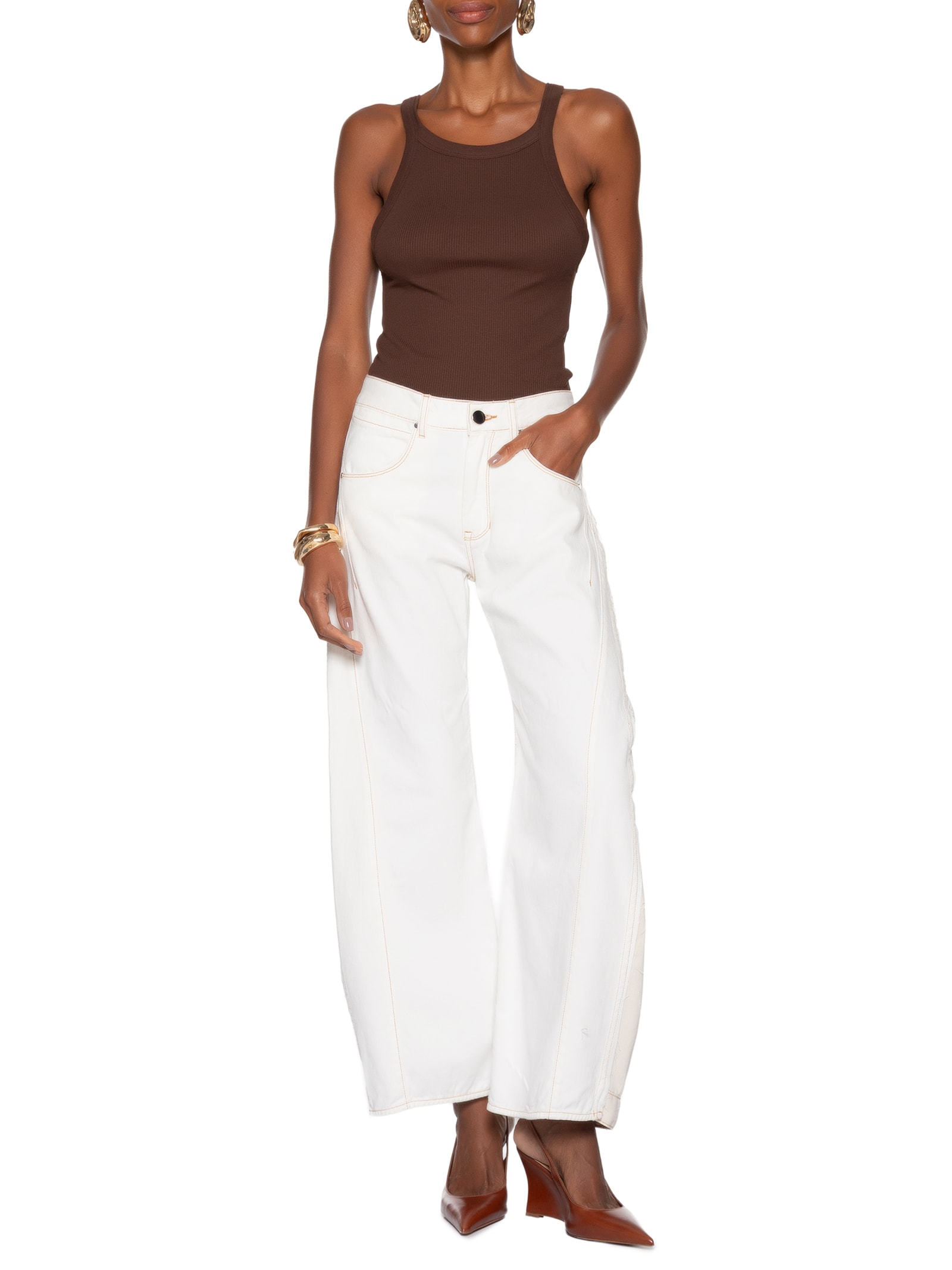 Regata Feminina Ribana Basic Marrom Animale