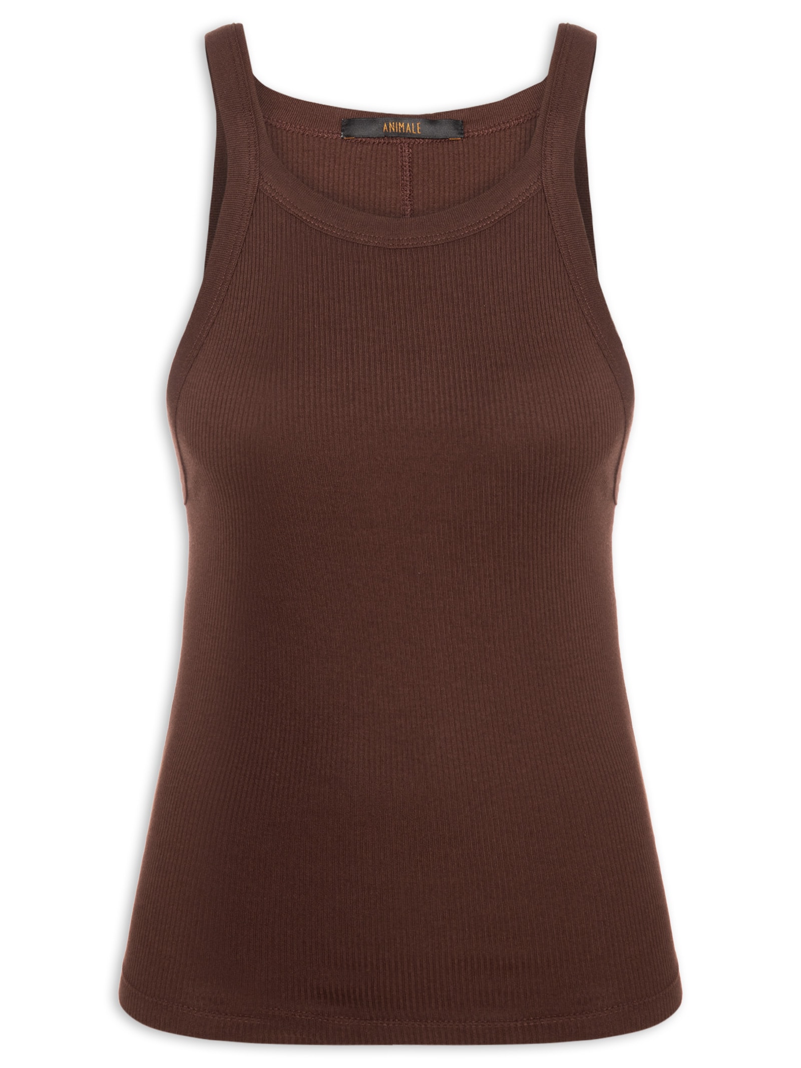 Regata Feminina Ribana Basic Marrom Animale