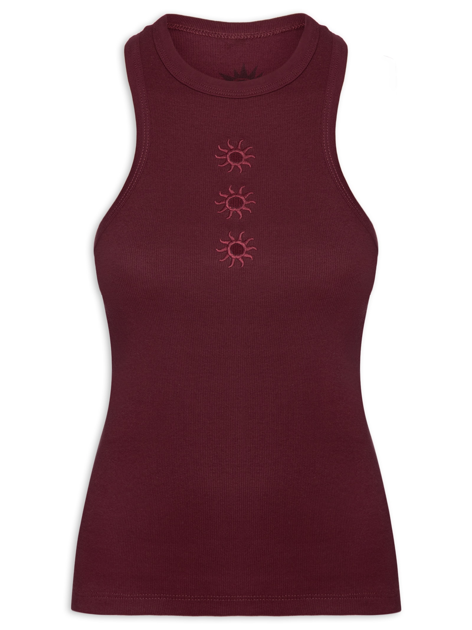 Regata Feminina Ribana Bordado Sol Vermelho Dress To