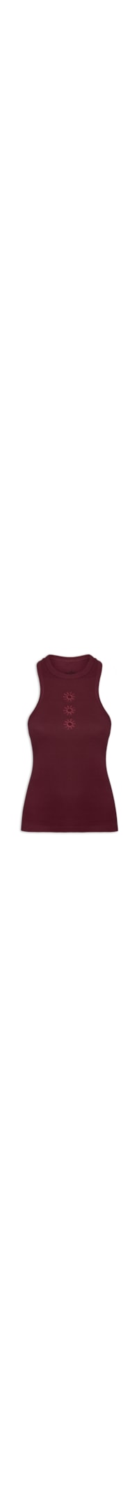 Regata Feminina Ribana Bordado Sol - Vermelho