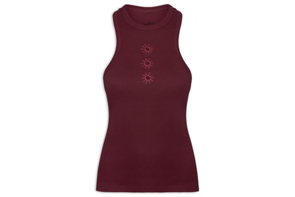 Regata Feminina Ribana Bordado Sol - Vermelho