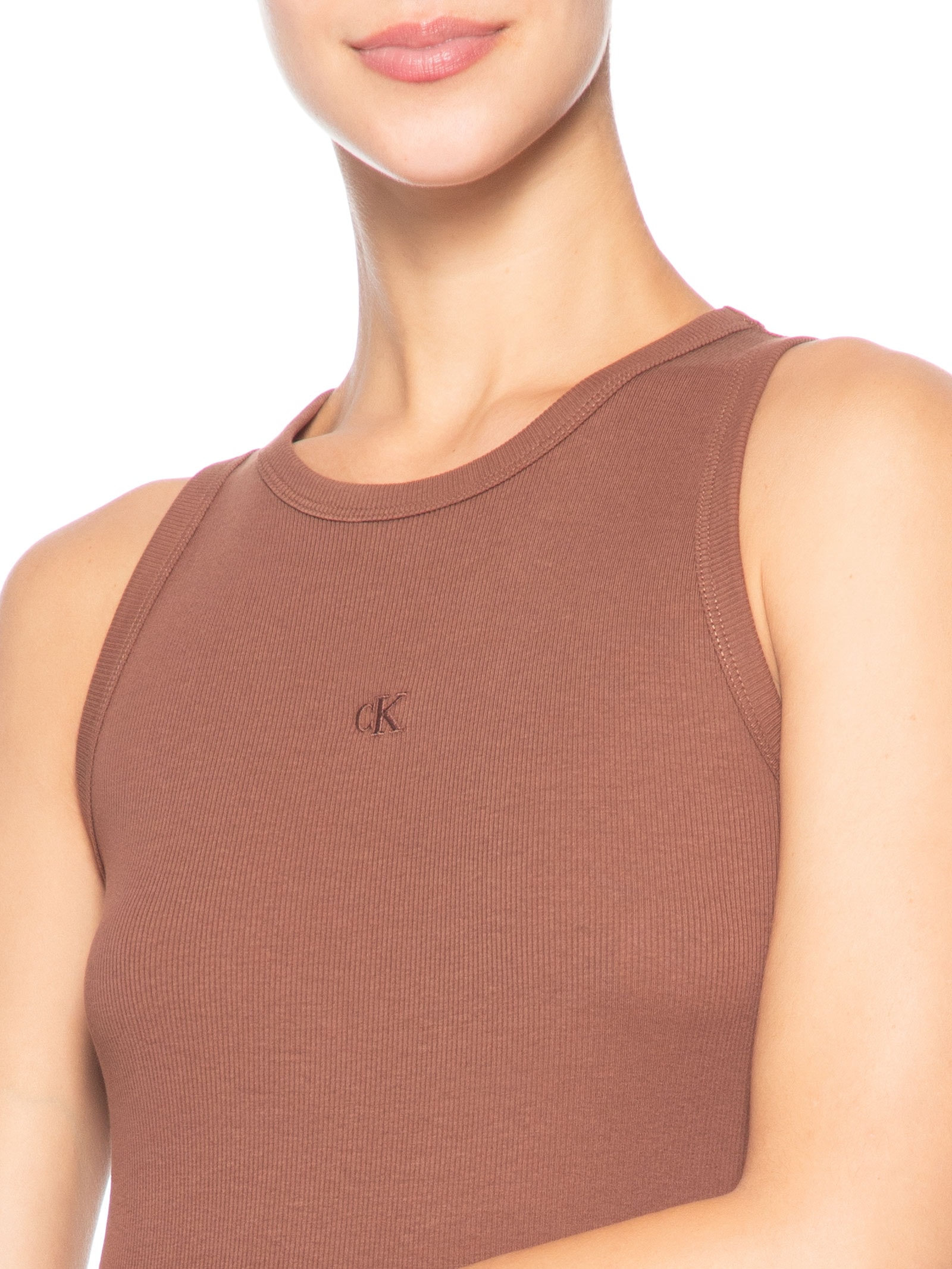 Regata Feminina Ribana Marrom Calvin Klein Jeans