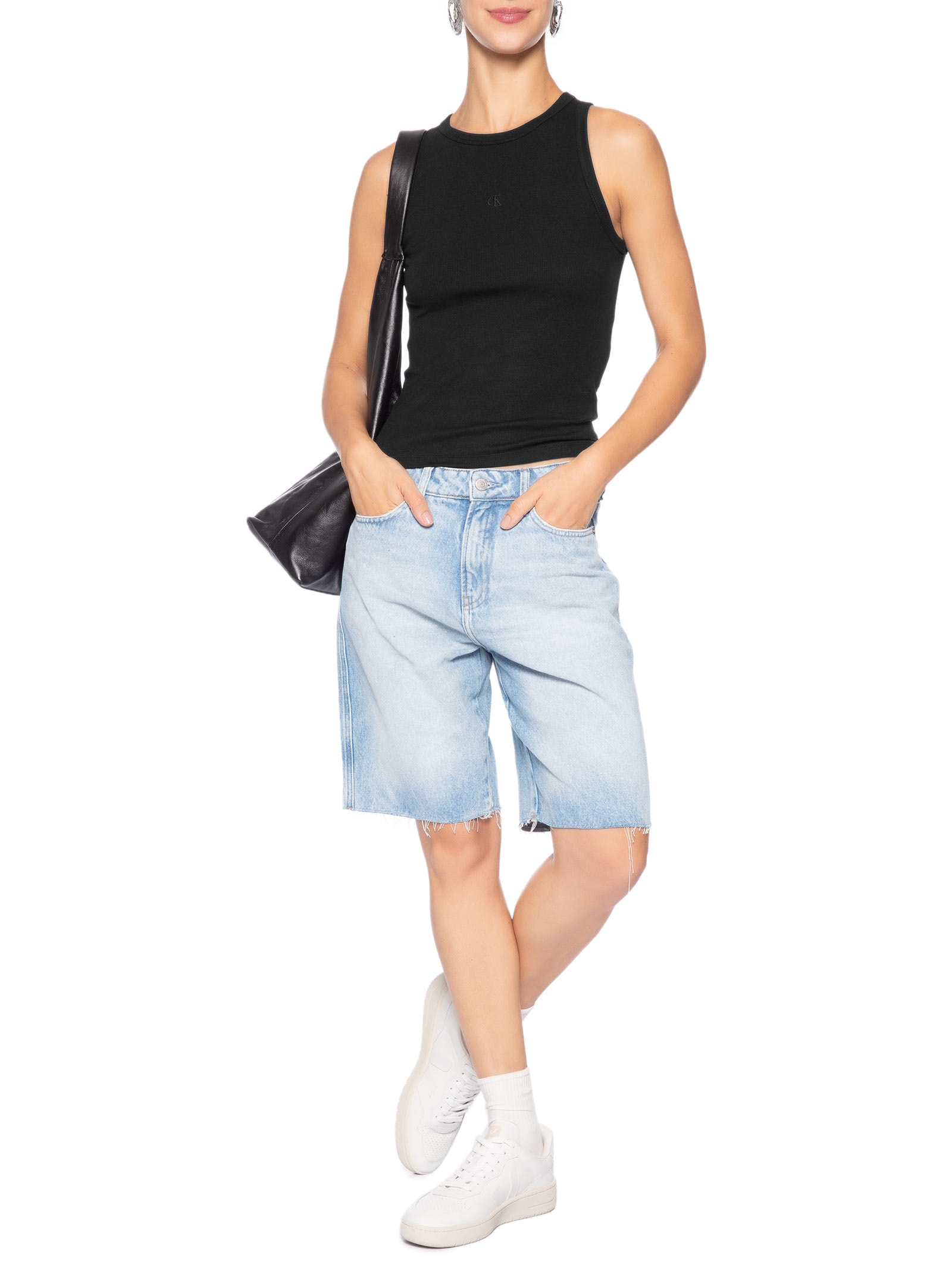 Regata Feminina Ribana Preto Calvin Klein Jeans