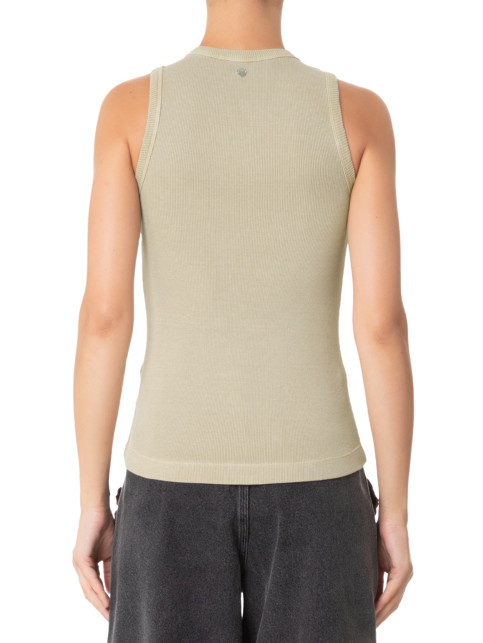 Regata Feminina Ribana Puídos Bege Animale Jeans