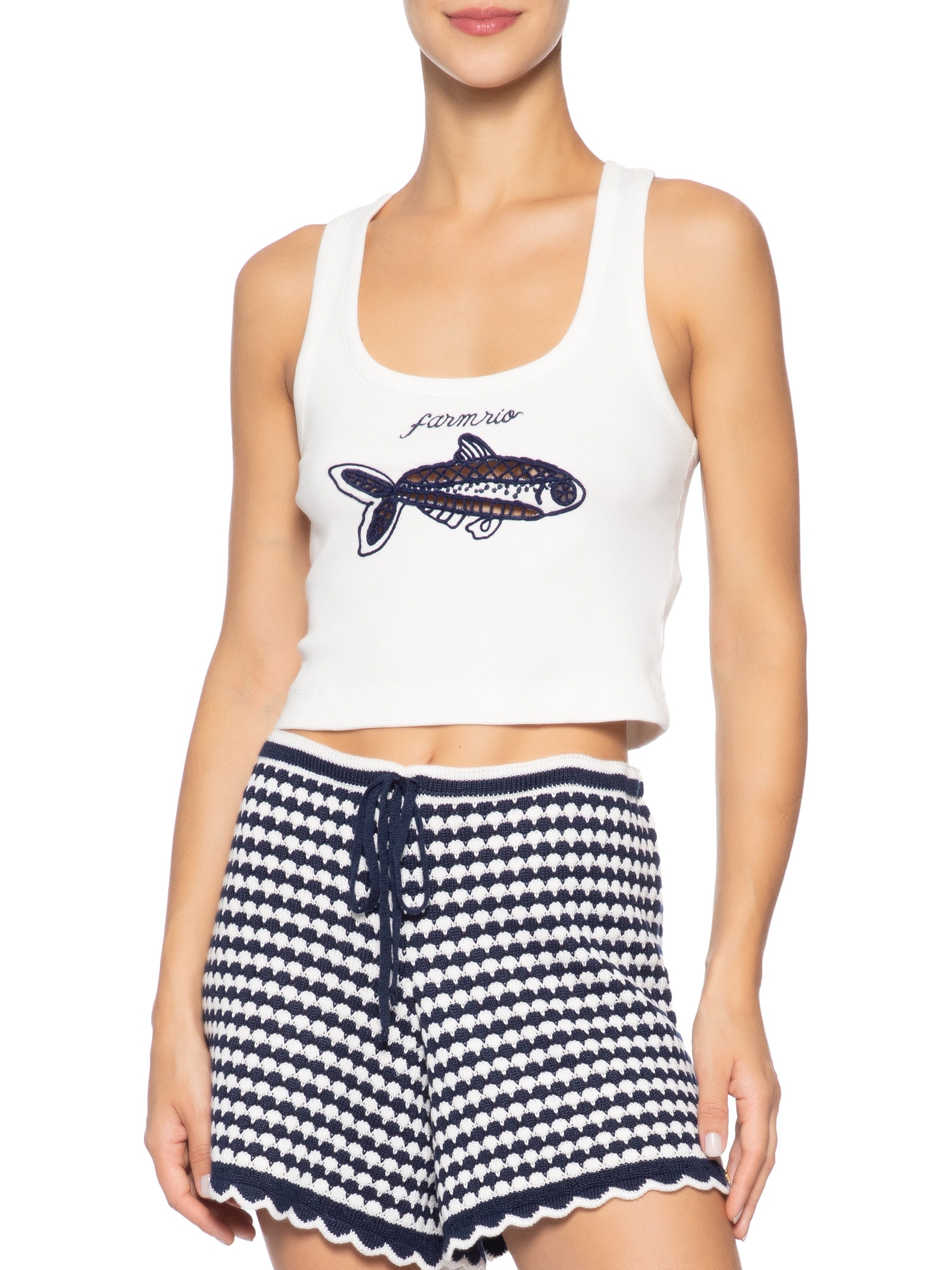 Regata Feminina Richilieu Peixe Branco Farm Praia
