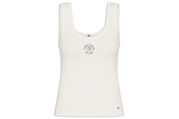 Regata Feminina Roundall Rib Slim Tank Top - Branco