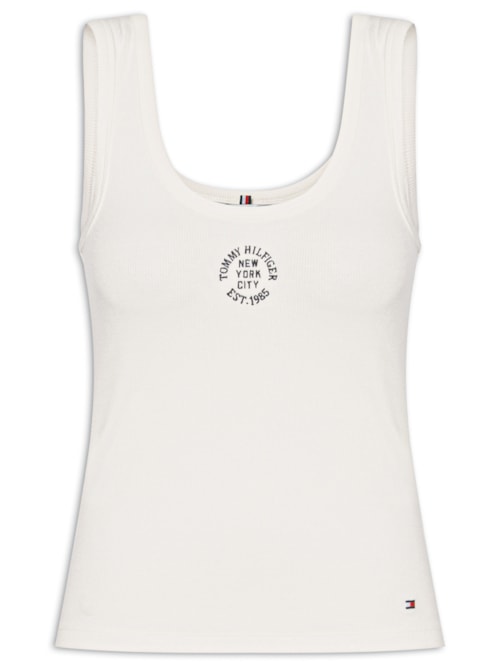 Regata Feminina Roundall Rib Slim Tank Top – Branco