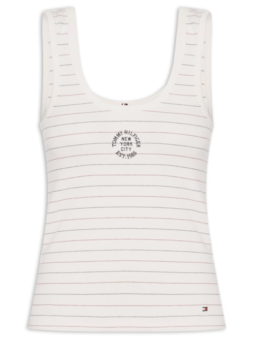 Regata Feminina Roundall Rib Slim Tank Top – Branco