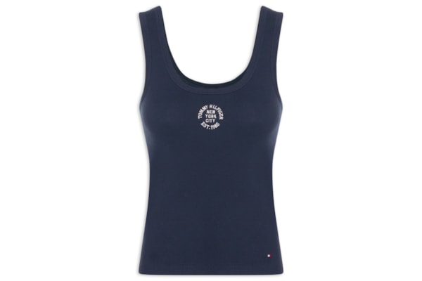 Regata Feminina Roundall Rib Slim Tank Top - Preto