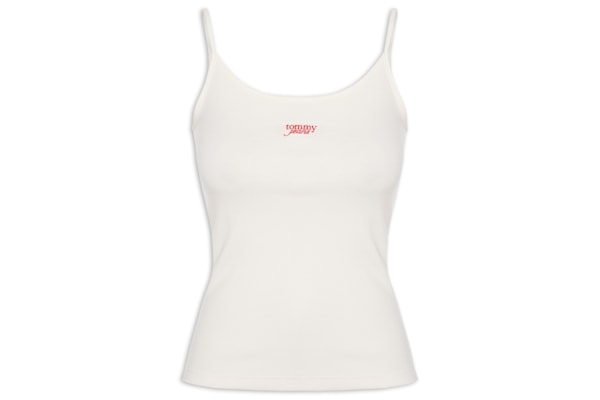 Regata Feminina Script Strappy Top - Branco