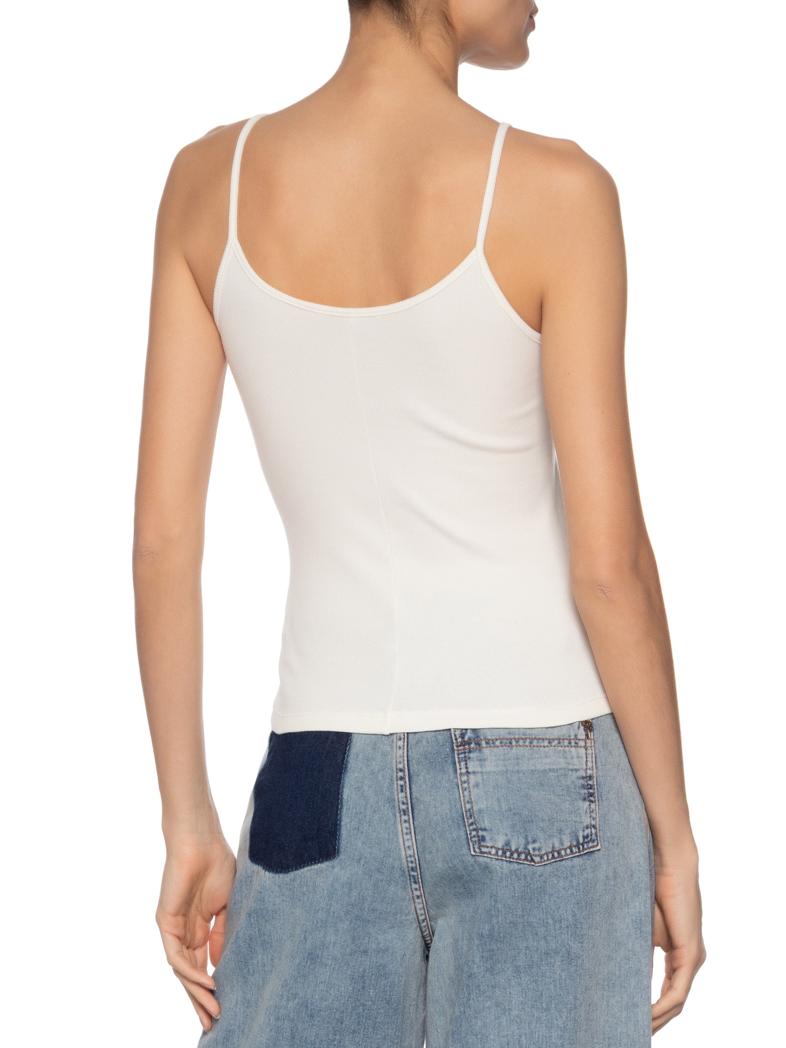 Regata Feminina Script Strappy Top Branco Tommy Jeans