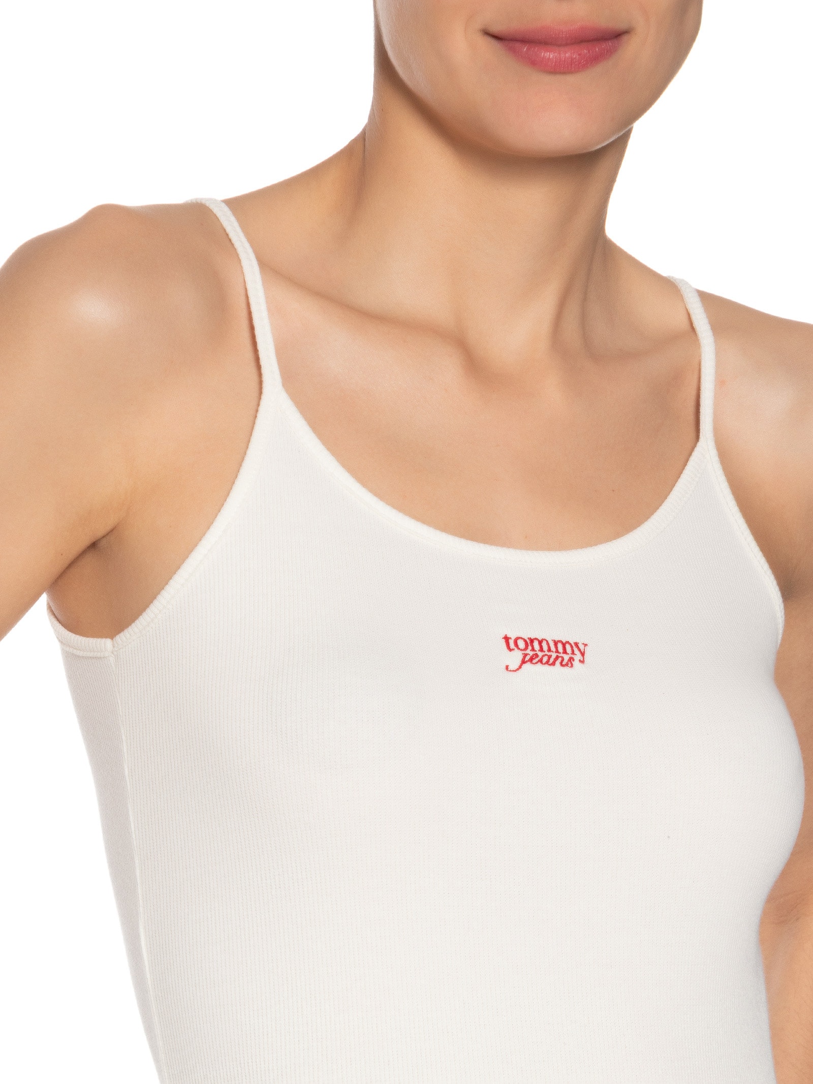 Regata Feminina Script Strappy Top Branco Tommy Jeans