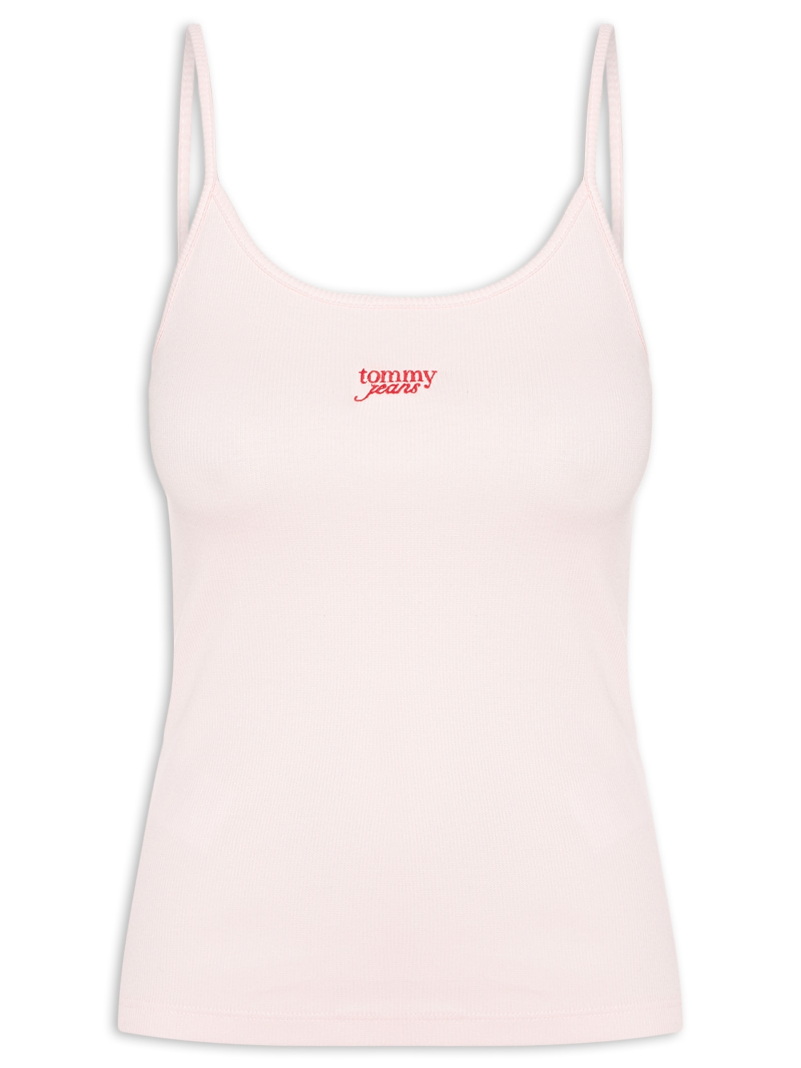 Regata Feminina Script Strappy Top Rosa Tommy Jeans