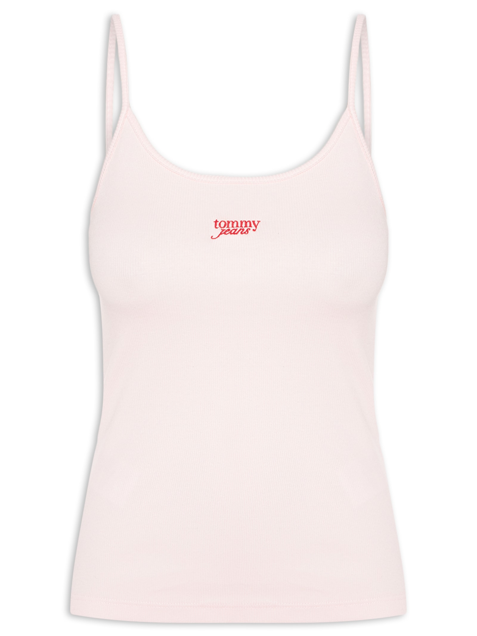 Regata Feminina Script Strappy Top Rosa Tommy Jeans