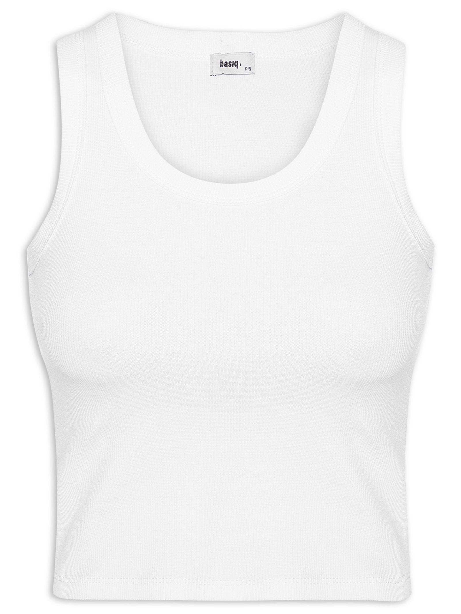 Regata Feminina Sem Manga Básica Branco Basiq