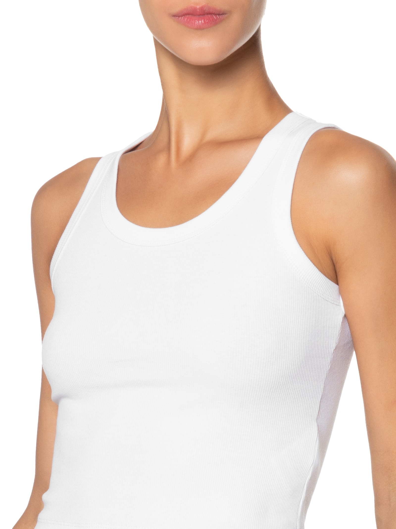 Regata Feminina Sem Manga Básica Branco Basiq