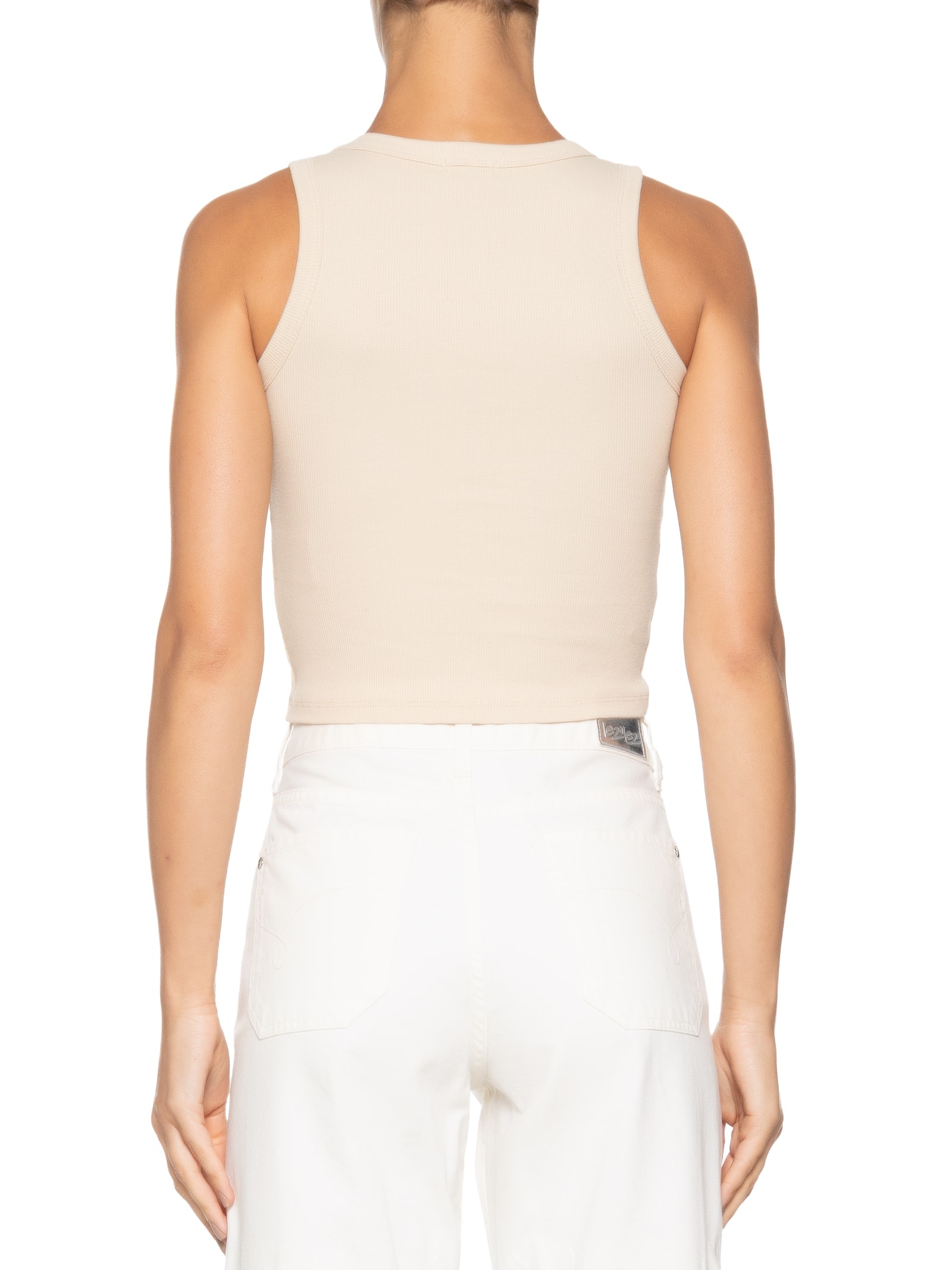 Regata Feminina Sem Manga Básica Off White Basiq