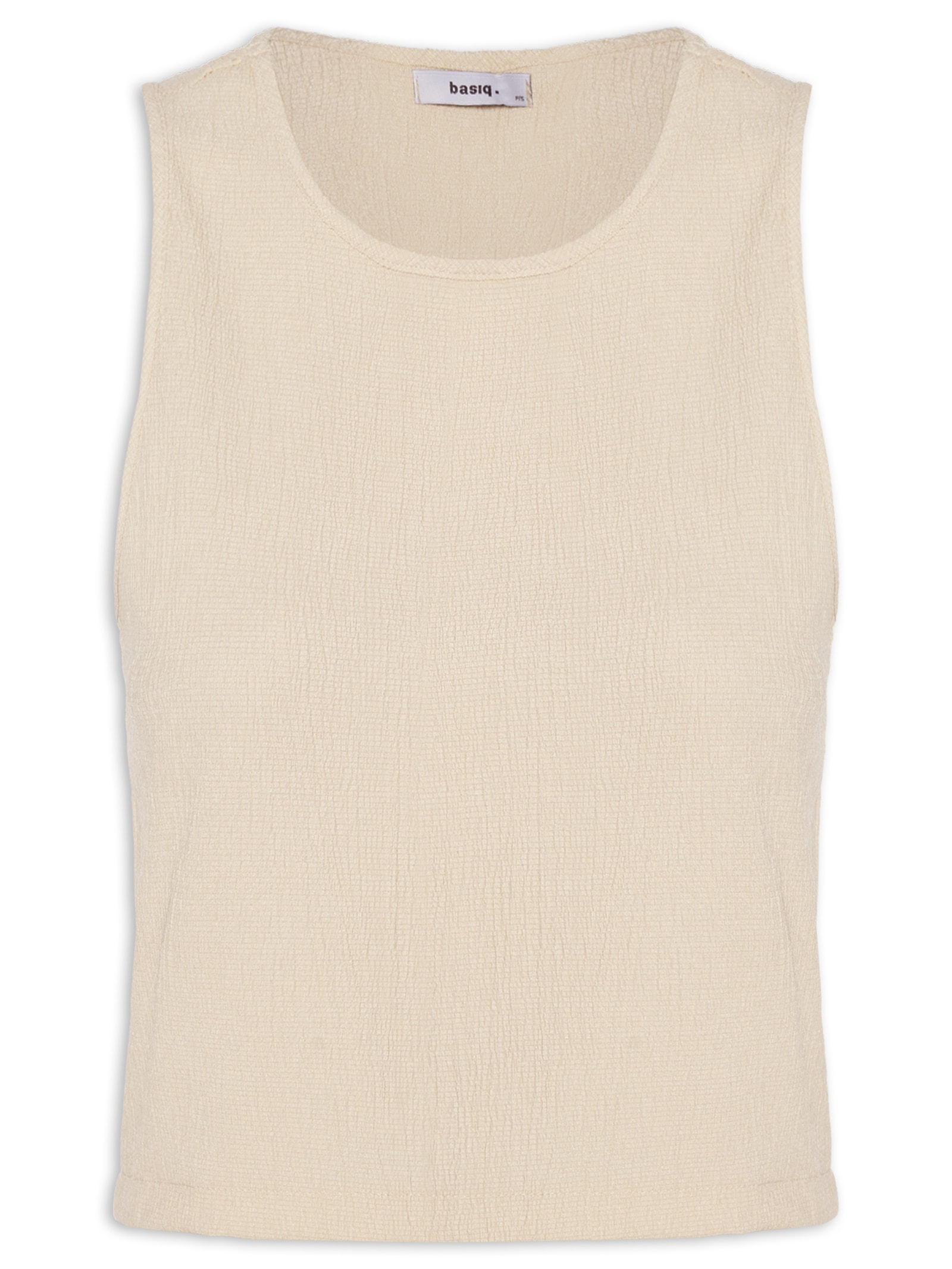 Regata Feminina Texturizada Bege Basiq