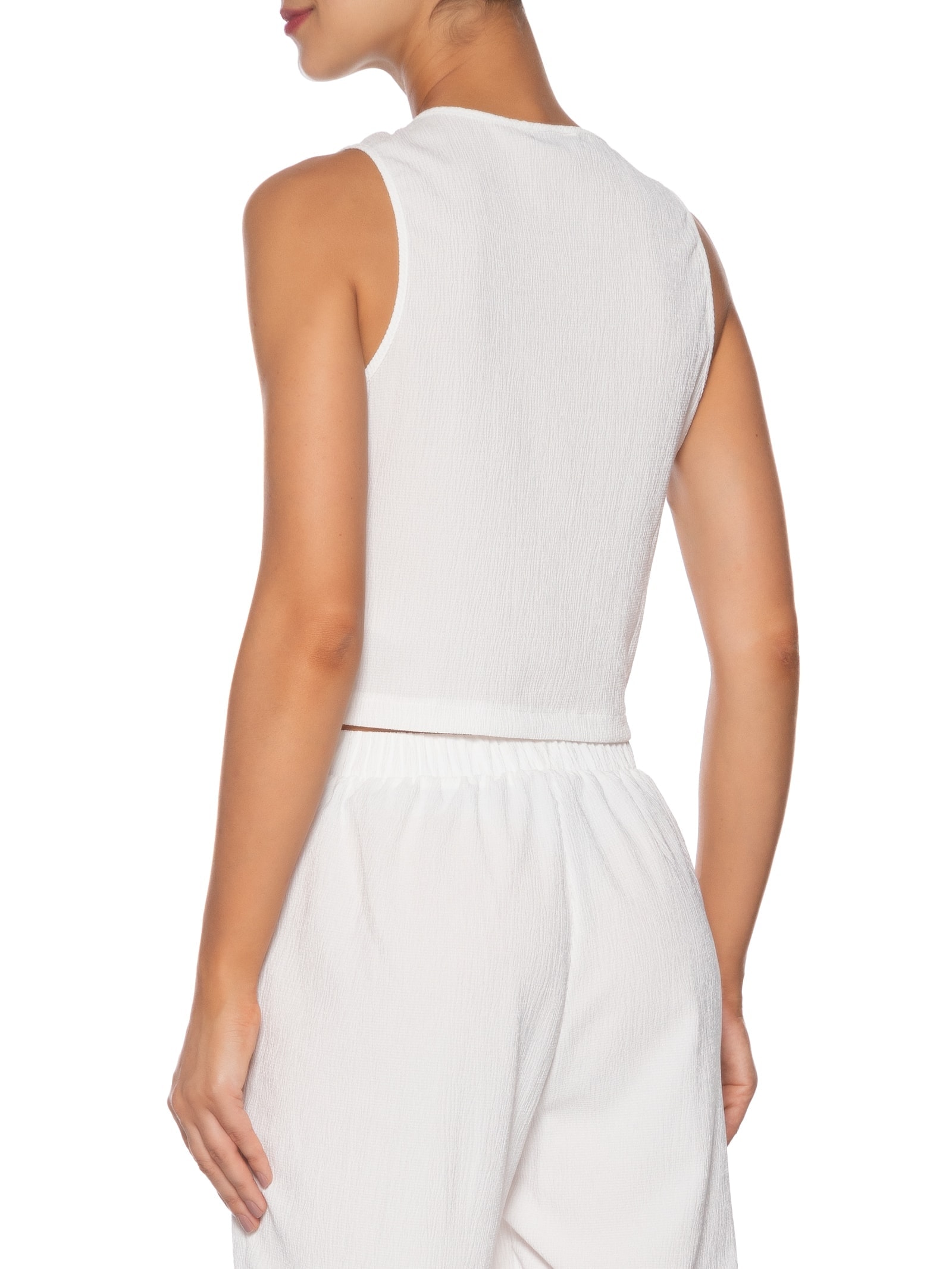 Regata Feminina Texturizada Branco Basiq